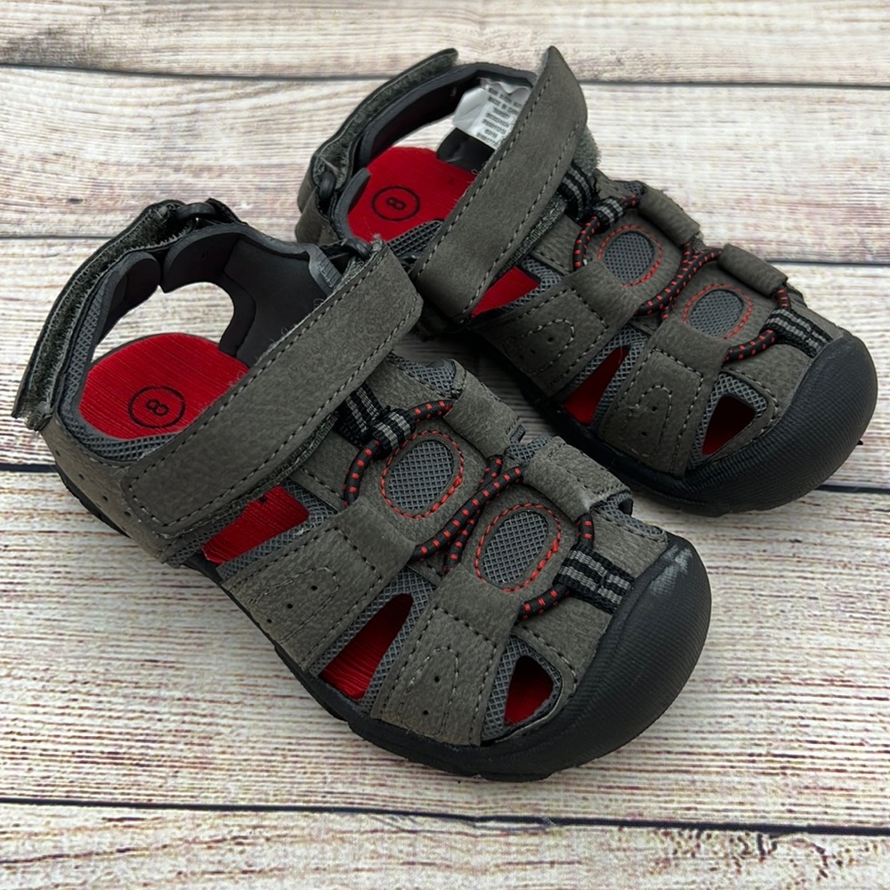 Circo Grey and Red Sandals Sz 8 NWOTs